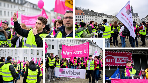 Bildcollage der vbba-Streikteilnehmer in Saarbrücken