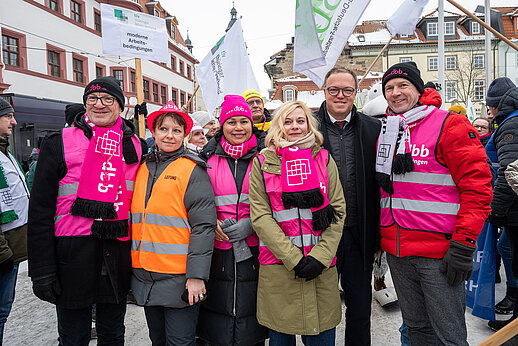 Teilnehmer der Demonstration in Erfurt.