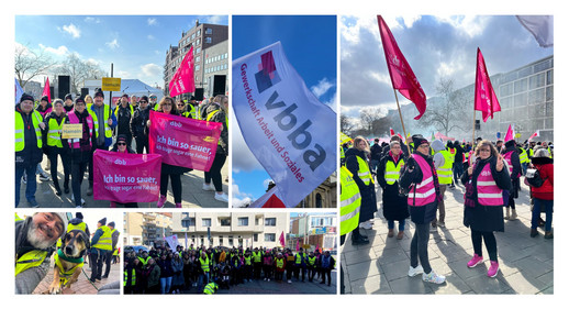 Bildcollage von den Streikteilnehmern in Hannover